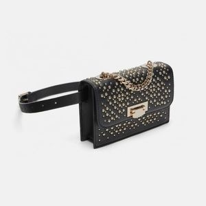 Zara - Micro-Studded Belt Bag in Black